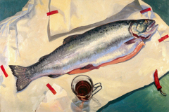 Salmon and Tea, 24" x 36", 1997
